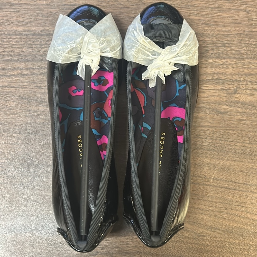 Marc by Marc Jacobs Patent Black Flats